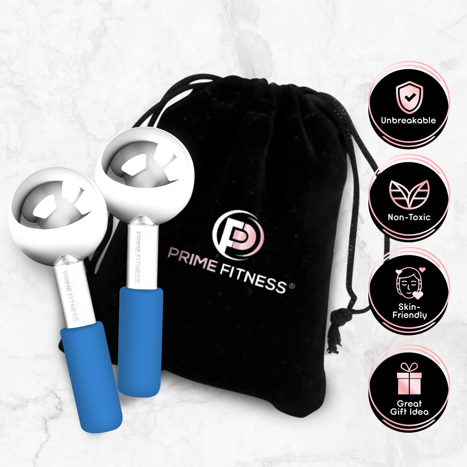 Magic Cool Roller Ball Facial Massage Tools for Face and Neck Ice Globe,Cryo Globes Magic (Blue)