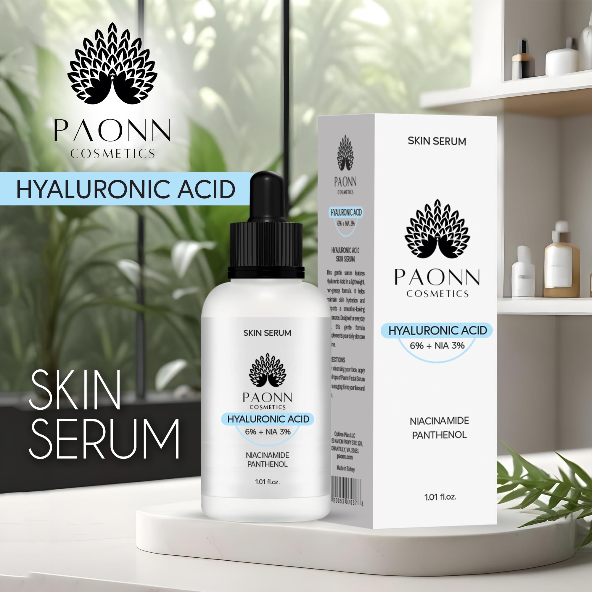 Hyaluronic Acid Serum for Face, Deep Hydration & Plumping, Lightweight, No Fragrance, Skin Smoothing, Moisture-Locking Effect