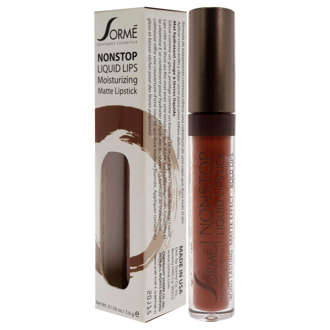Delight 270 : Sorme Cosmetics Nonstop Liquid Lipstick, Delight 270, 0.126 Fluid Ounce
