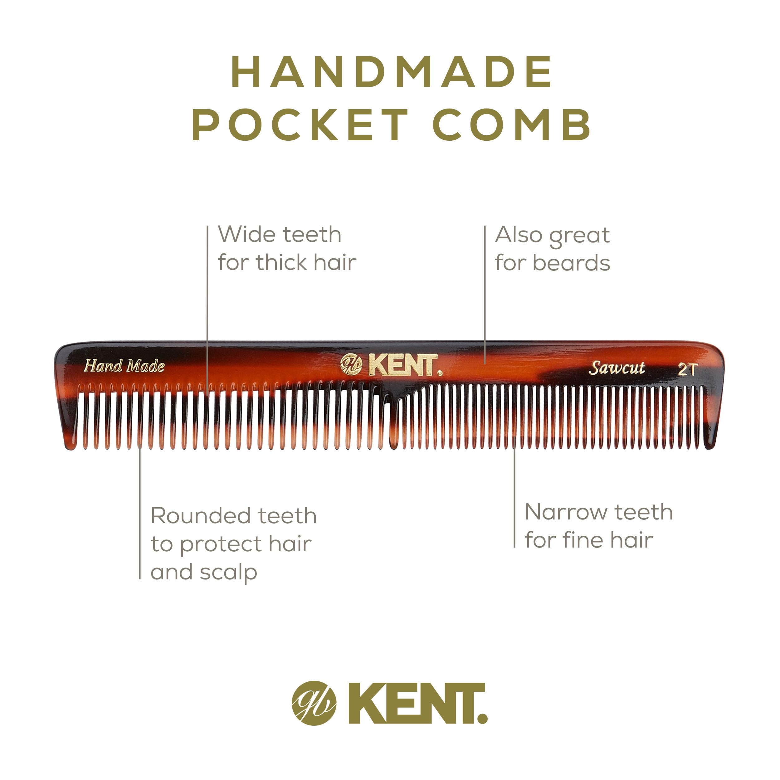 Kent Authentic Handmade all - fine Dressing Comb, Dark Brown, 154mm