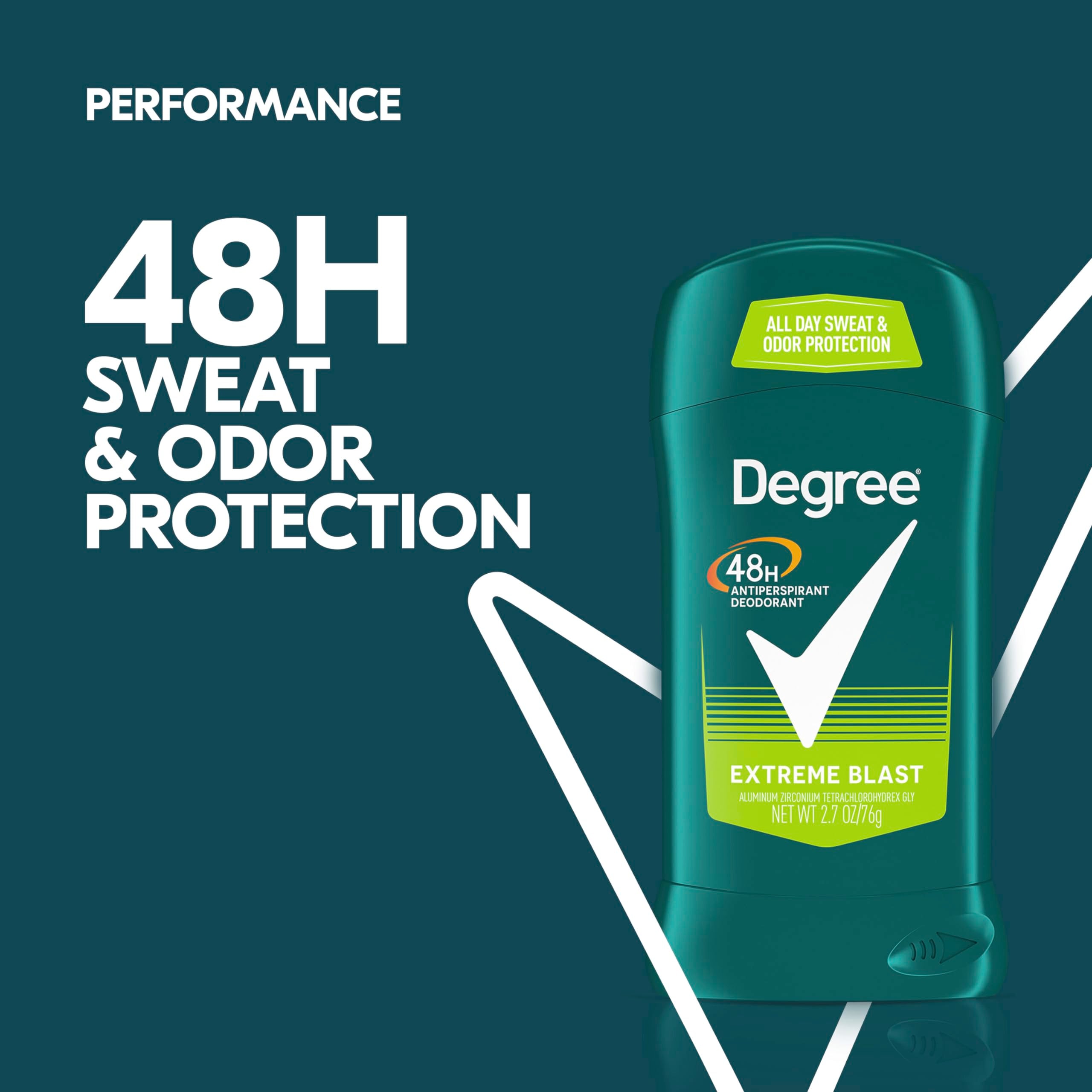 Degree Men Original Protection Antiperspirant Deodorant Extreme Blast 48-Hour Sweat and Odor Protection Antiperspirant For Men 2.7 oz