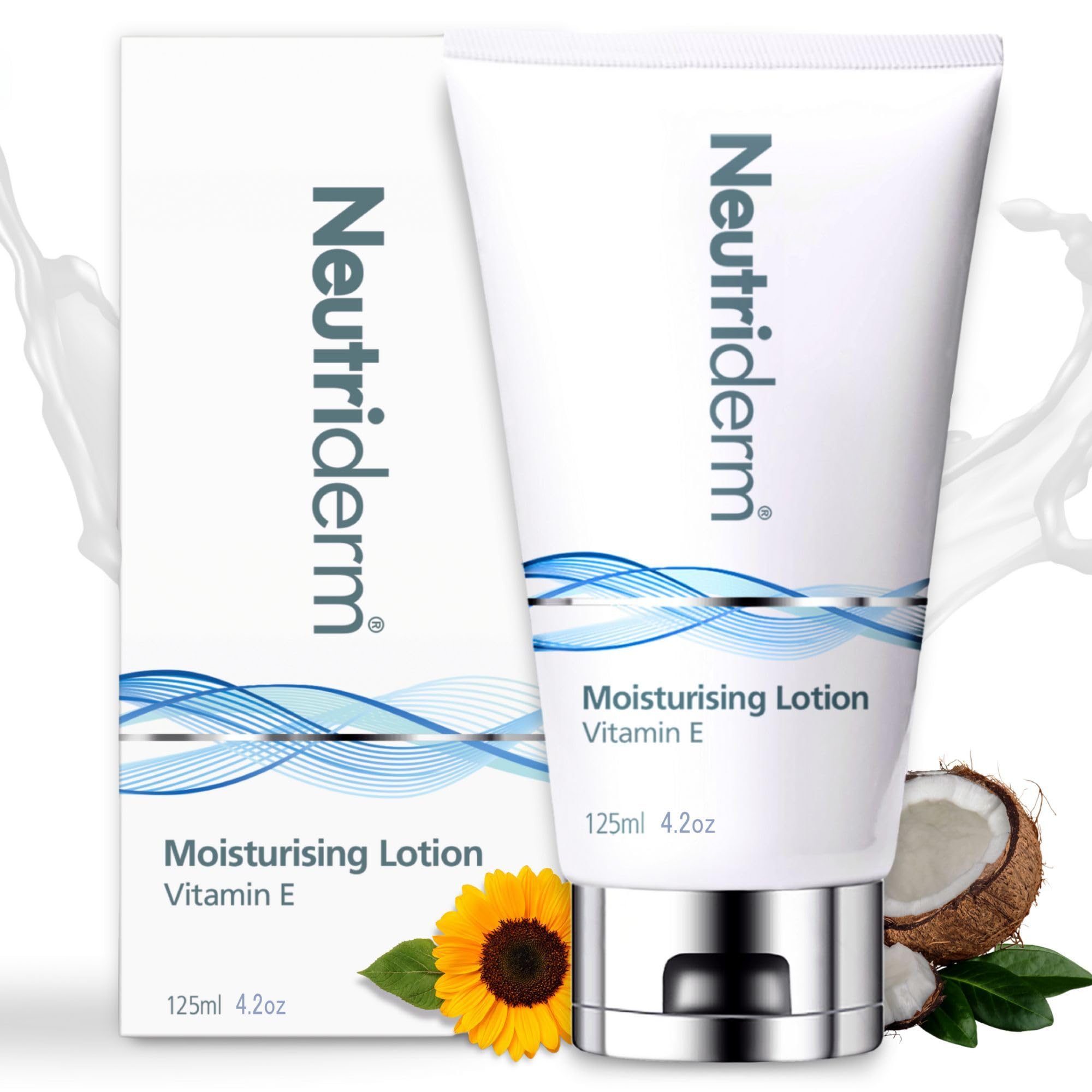 NEUTRIDERM Daily Face Moisturizer with Natural Vitamin E, Moisturizing Lotion for Face and Body, Wrinkles, Dry, Acne-Prone, Irritated, or Aging Skin, 48-Hour Hydration, 4.2 oz