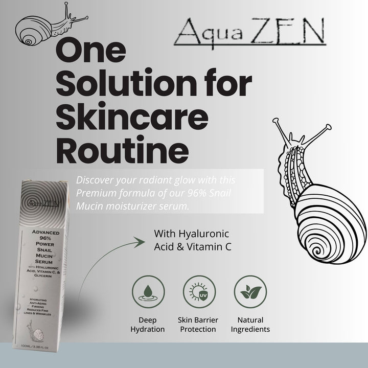 Advanced Snail Mucin Serum with Vitamin C & Hyaluronic Acid | Hydarates, Nourishes, & Rejuvenates Skin - Anti Aging, Brightening, & Evens Skin Tone | Korean Skincare