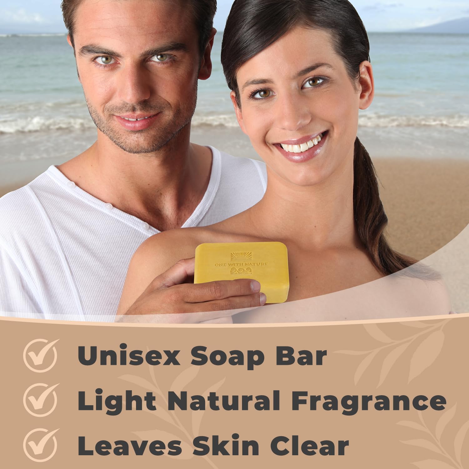 One With Nature Dead Sea Minerals Lemon Sage Soap with Argan Oil and Shea Butter