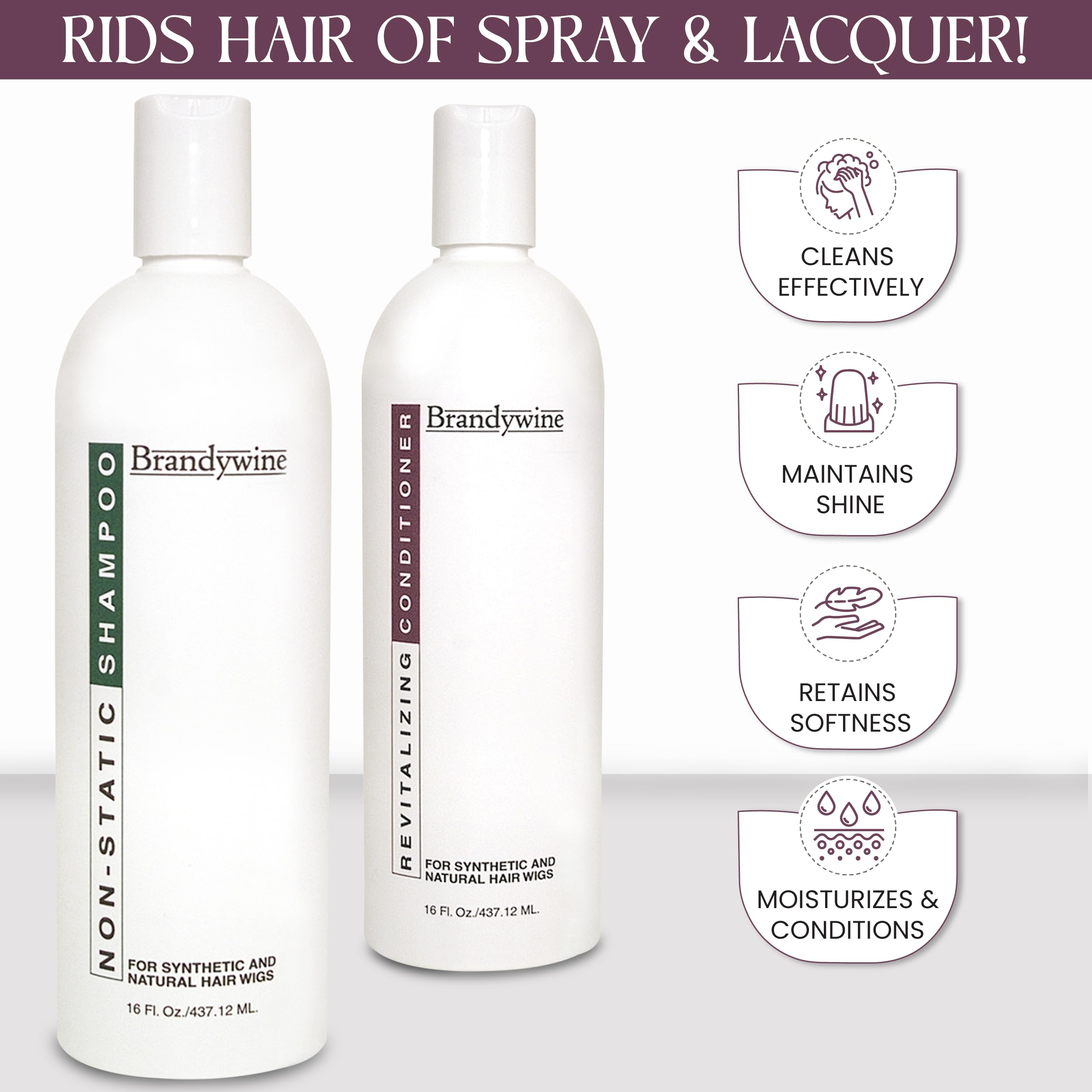 Brandywine Non Static Shampoo & Revitalizing Conditioner 16 oz., Value Pack