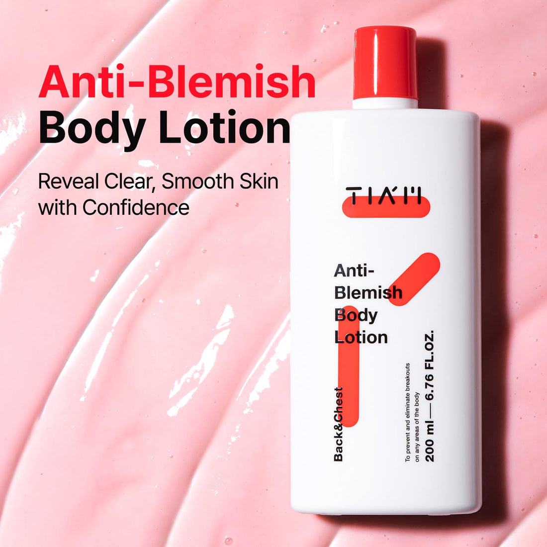 TIA'M TIAM Anti-Blemish Body Lotion, Body Acne Care, Bacne, Great for Fighting Breakouts, 6.76 FL.OZ.