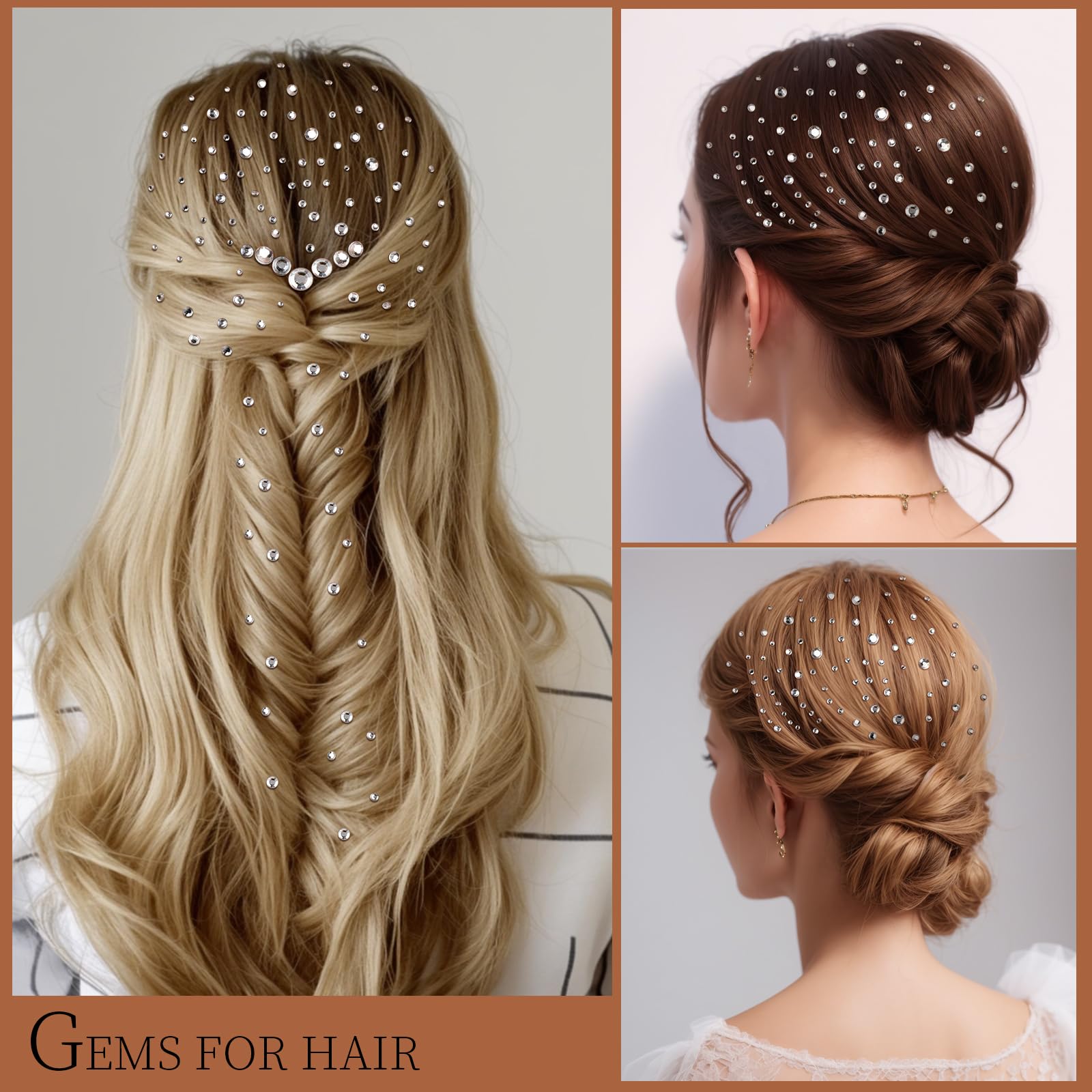 Teenitor Face Gems Self Adhesive Face Jewels, 1950PCS Hair Pearls and Face Rhinestone for Makeup Festival, Stick On Gems for Face, Hair, Eye, Body