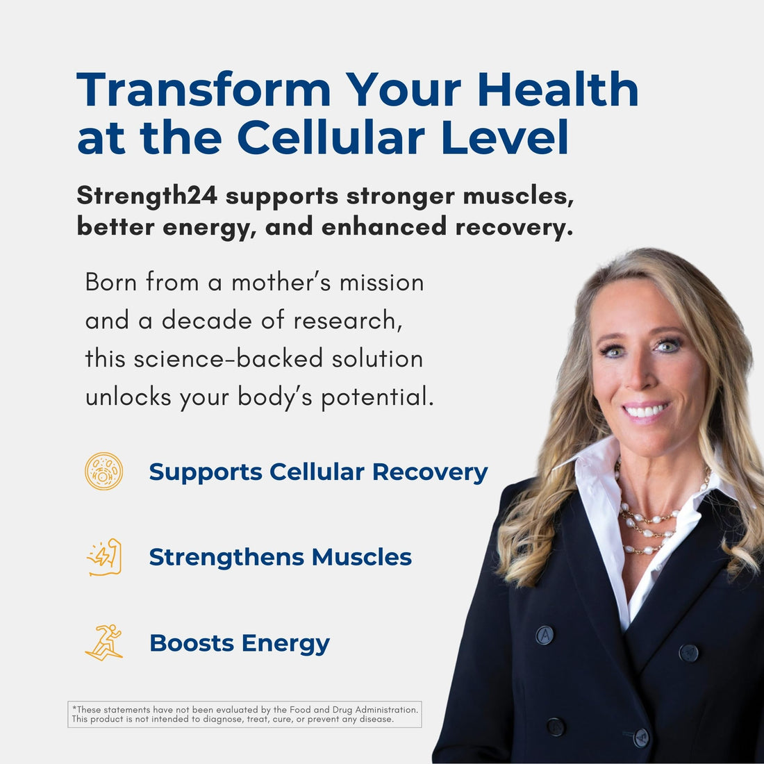 Strength24+ Dietary Supplement for Cellular Health, Muscle Recovery, and Vibrant Aging