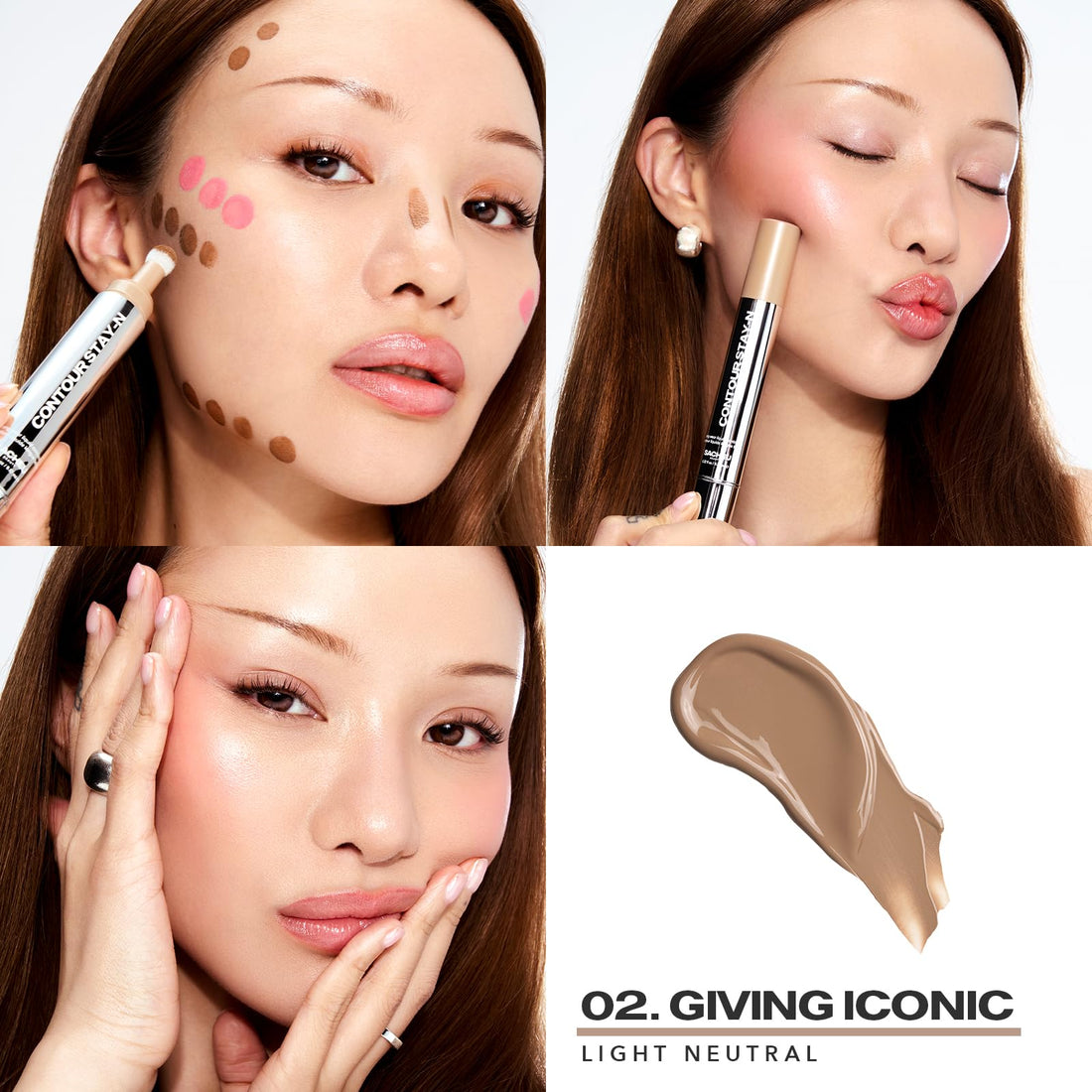 Sacheu Liquid Contour STAY-N Long Wear Cream Contour Makeup — Long Lasting, Blendable, & Lightweight Formula — Vegan & Cruelty-free, Giving Iconic