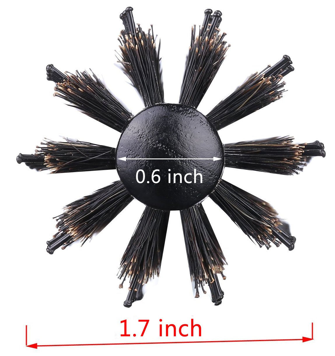 Perfehair Round Brush with Natural Boar and Nylon Bristles, Volumizing Hair Brush- 1. 5 Inch Diameter Barrel