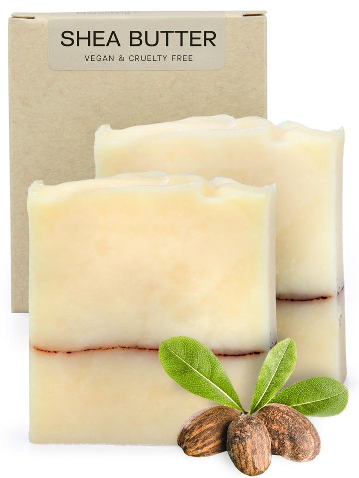 AUTHENTIC BATH & SOAP - Shea Butter Soap Bar - Cold Processed, Natural, for Man & Woman, Moisturizing Softening, Handmade, no Parabens or Sulfates, Vegan & Cruelty Free. (Pack of 2) 4.2 Oz Each