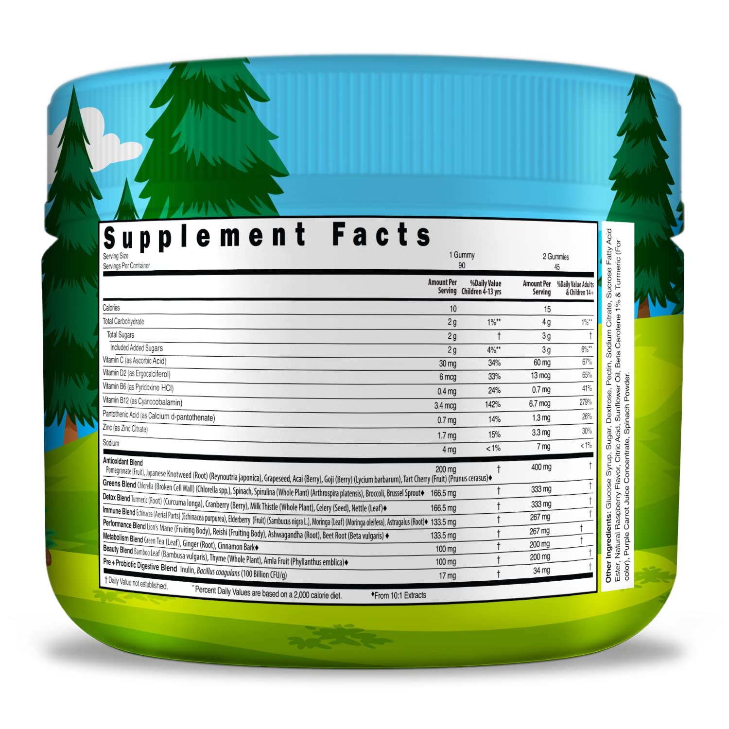 Infusions Super Green Gummies for Kids 90 Count Superfood Booster Soft and Delicious 8 Powerful Blends Vegan Friendly Gluten Free & Non-GMO