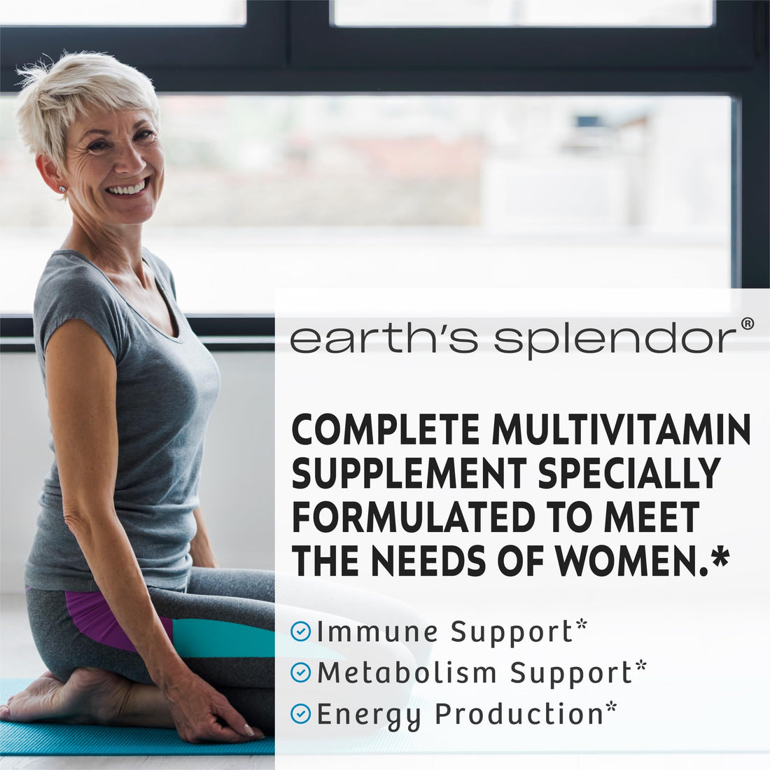 Earth's Splendor Women's Multivitamin, Overall Wellness Support, Multimineral Supplements, Helps Support Metabolism, Vitamin B12, Vitamin A, C, D, E, K, B6, Biotin (120 Immune Support Tablets)