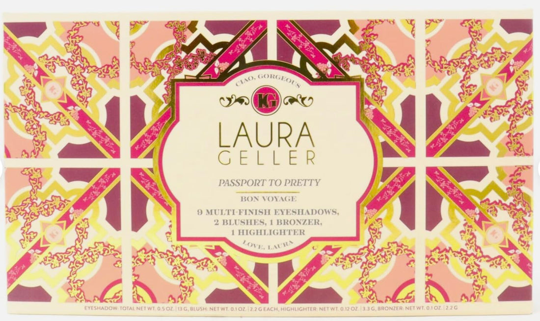 Laura Geller Bon Voyage 9 Multi-Finish Eyeshadows, 1 Highlighter, 2 Blush, 1 Bronzer Full Face Palette