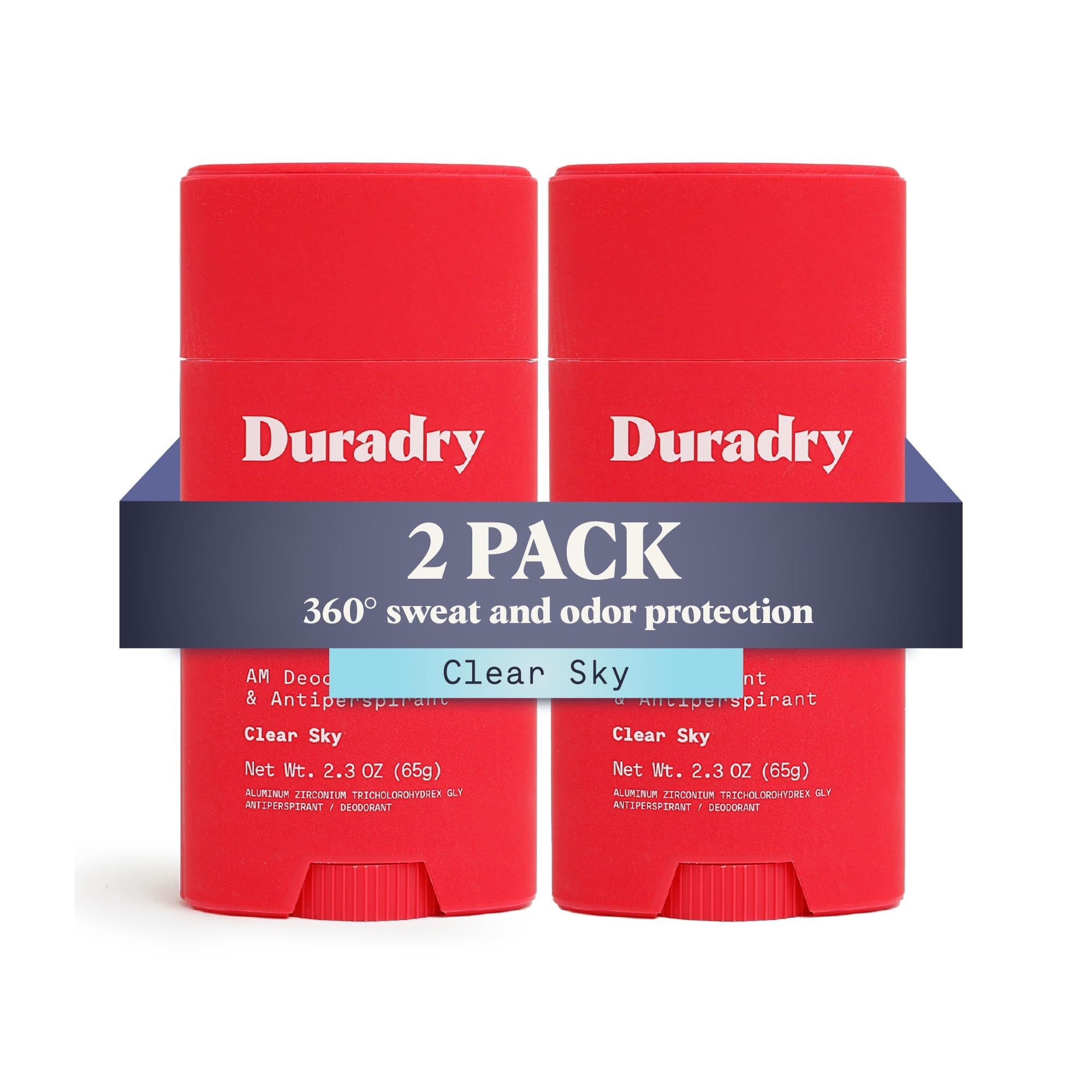 Clinical-Strength Antiperspirant Deodorant for Women and Men - Clean formula with Natural Ingredients, Odor, and Excessive Sweat protection for Armpits - Clear Sky, 2.3 Oz (Pack of 2)