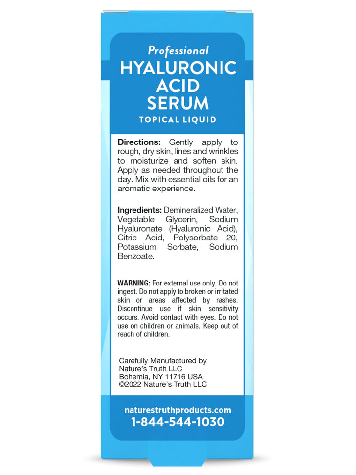 Natures Truth Natures Truth Professional Hyaluronic Acid Serum Softening Unsented, 1 Oz, 1 Ounce