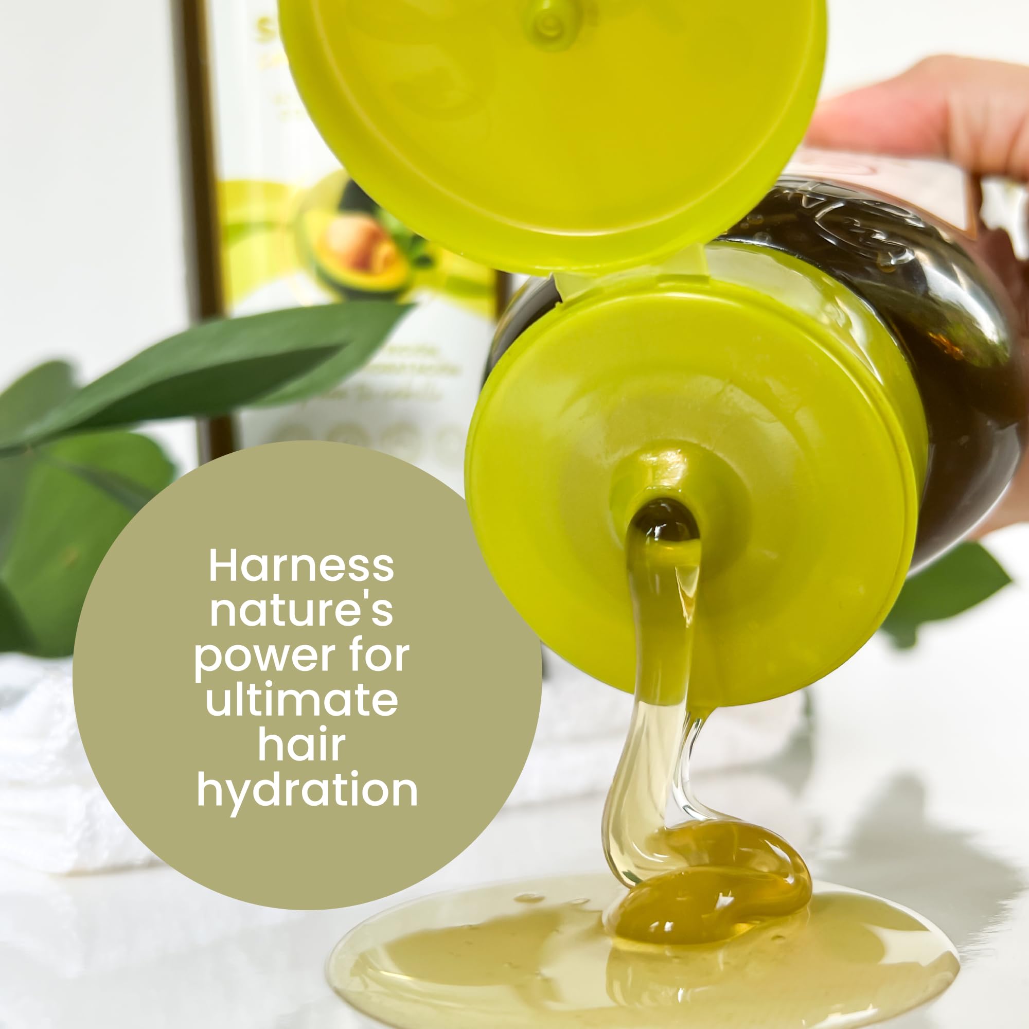 Anyeluz Avocado Moisturizing Shampoo, Enriched with Omega 3, 6, 9, and Biotin, Repairs and Protects Damaged Hair Fibers, Enhances Hair Shine and Guards Against Sun Damage