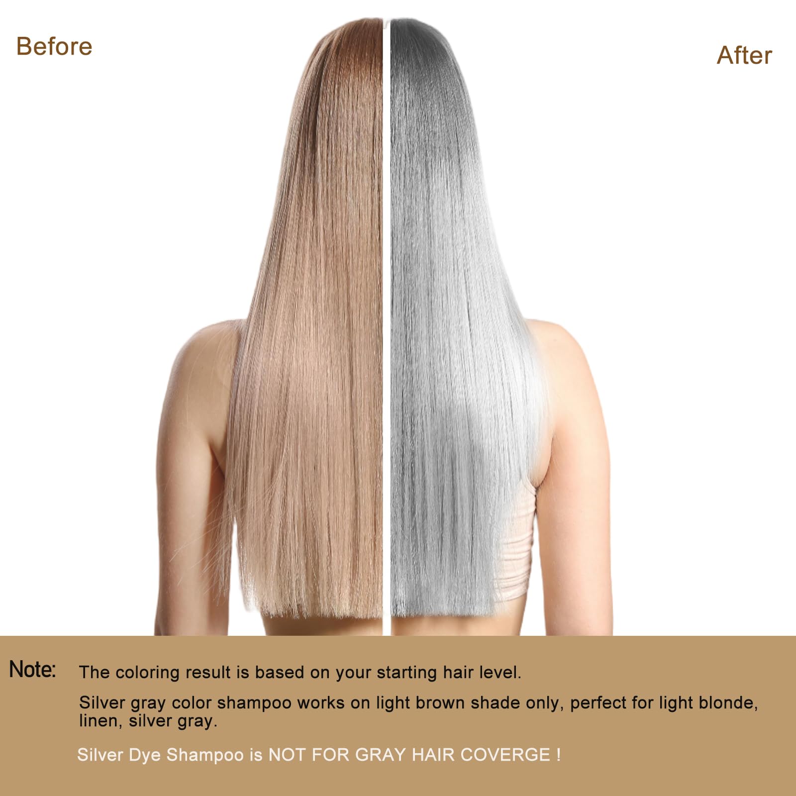 Silver Gray Hair Dye, Hair Dye Shampoo 3 in 1, Silver Hair Shampoo, Hair Color Shampoo for Gray Hair, Champu Para Canas & Shampoo Para Canas Mujer