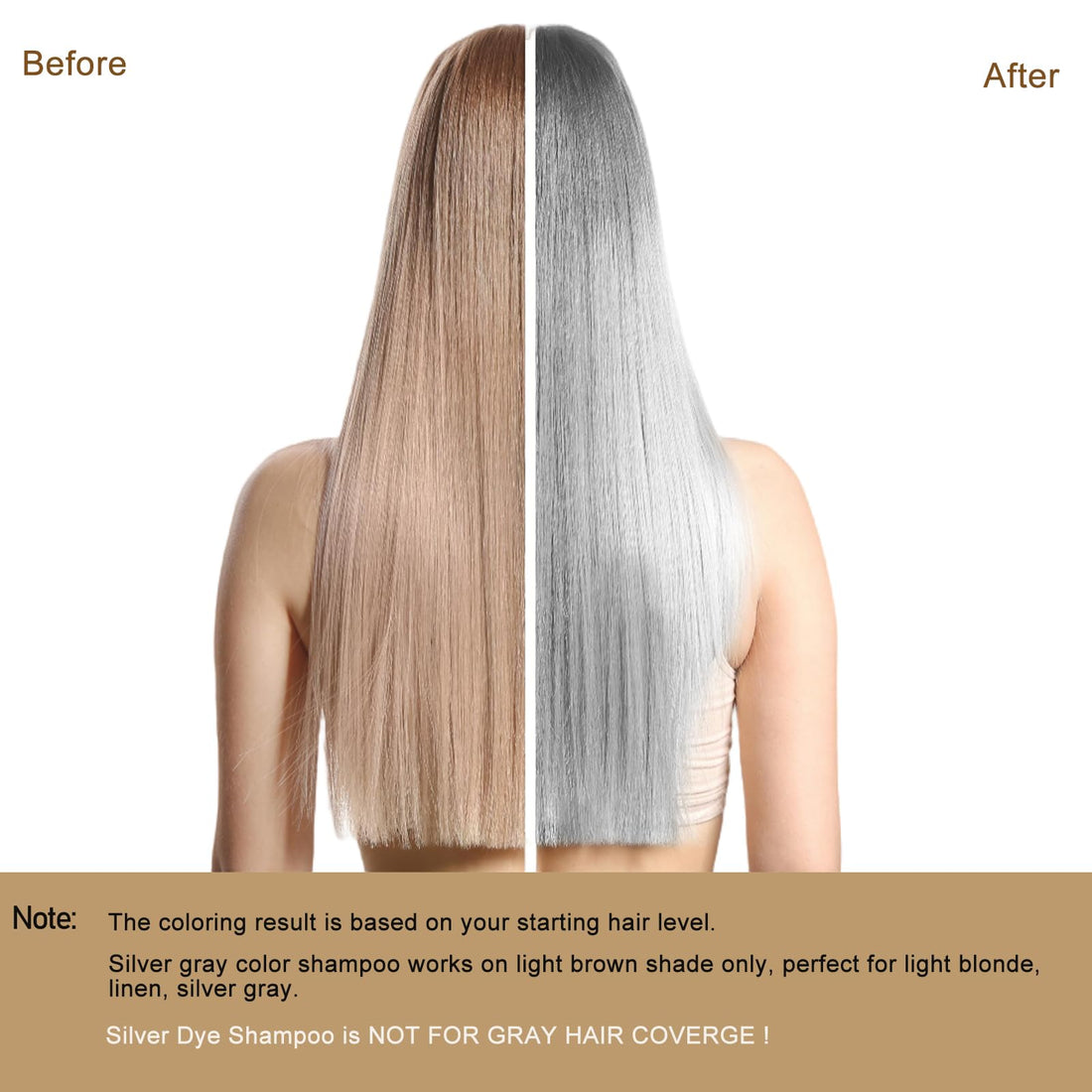 Silver Gray Hair Dye, Hair Dye Shampoo 3 in 1, Silver Hair Shampoo, Hair Color Shampoo for Gray Hair, Champu Para Canas & Shampoo Para Canas Mujer