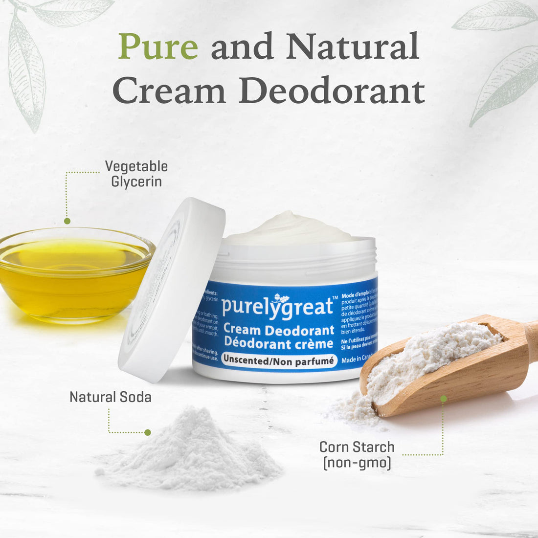 Natural Deodorant Aluminum Free Unscented