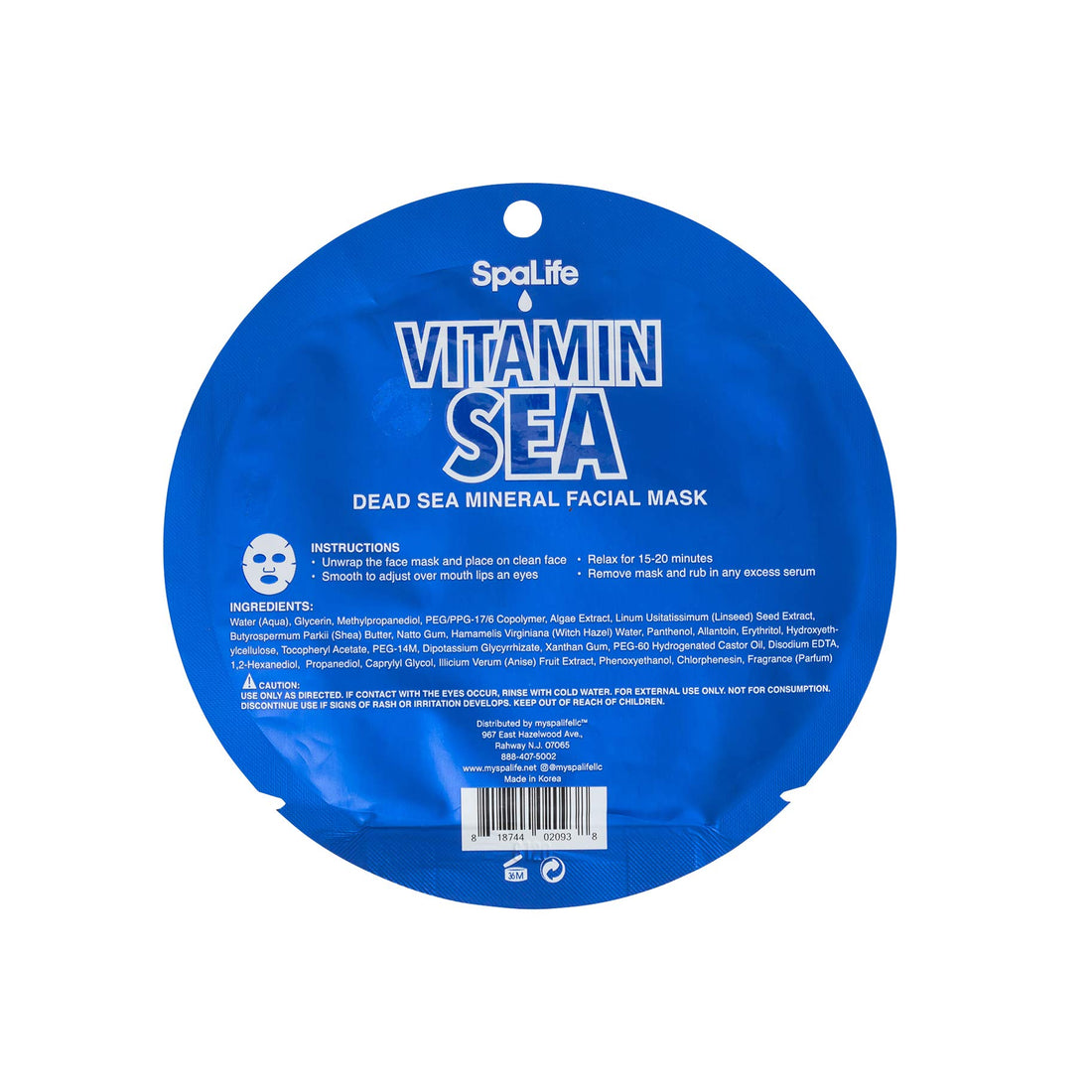 SpaLife Vitamin Sea Purifying Dead Sea Mineral Facial Mask 10 count