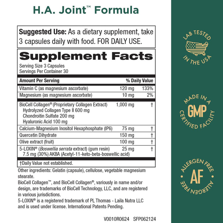 HA Joint Formula - Hyaluronic Acid from Purity Products, 90 capsules