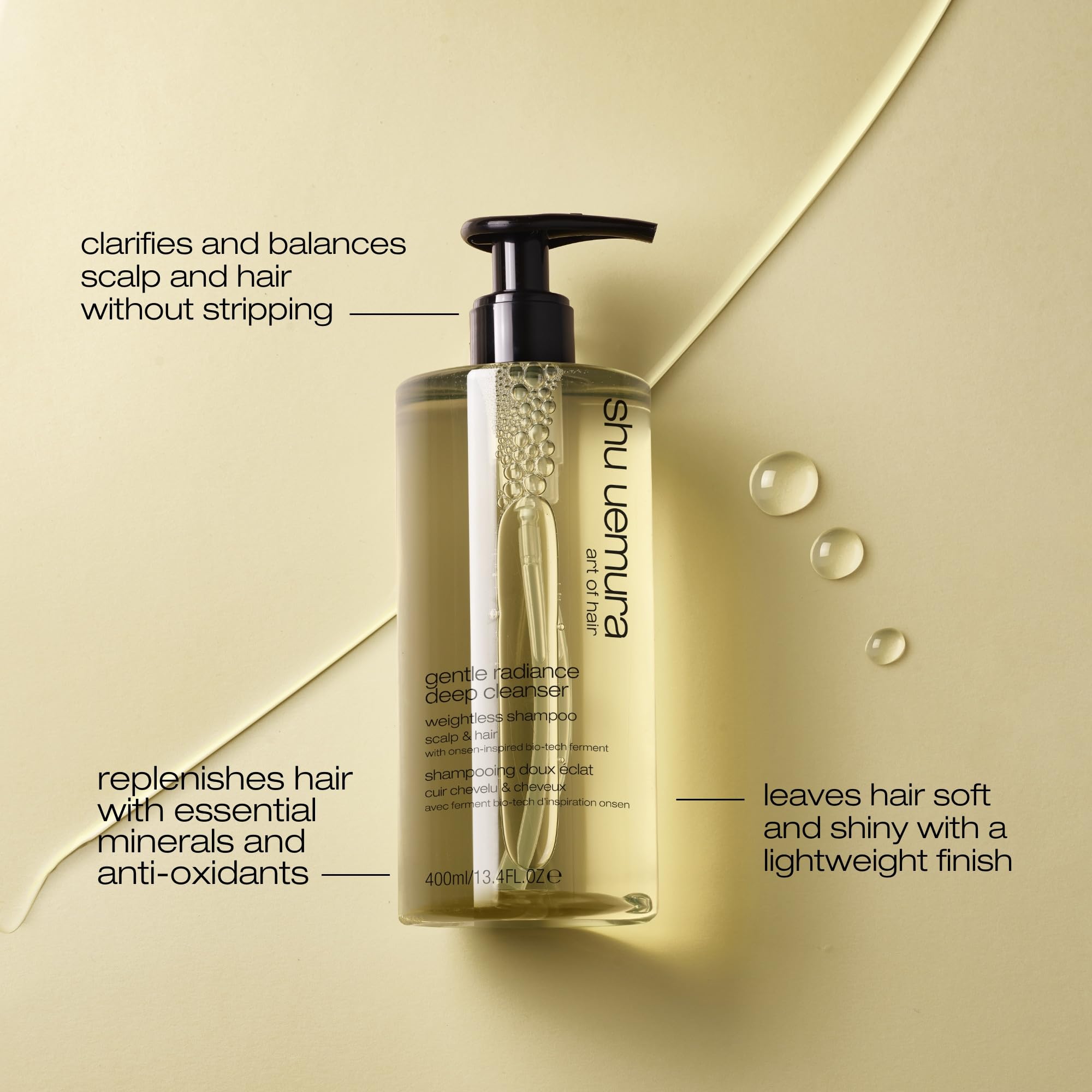 Shu Uemura Gentle Radiance Clarifying Shampoo - Deep Cleansing, Removes Buildup and Balances Moisture, For All Scalp and Hair Types