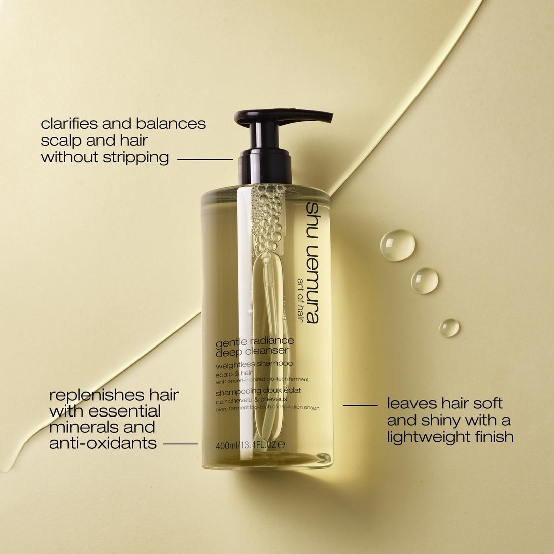 Shu Uemura Gentle Radiance Clarifying Shampoo - Deep Cleansing, Removes Buildup and Balances Moisture, For All Scalp and Hair Types