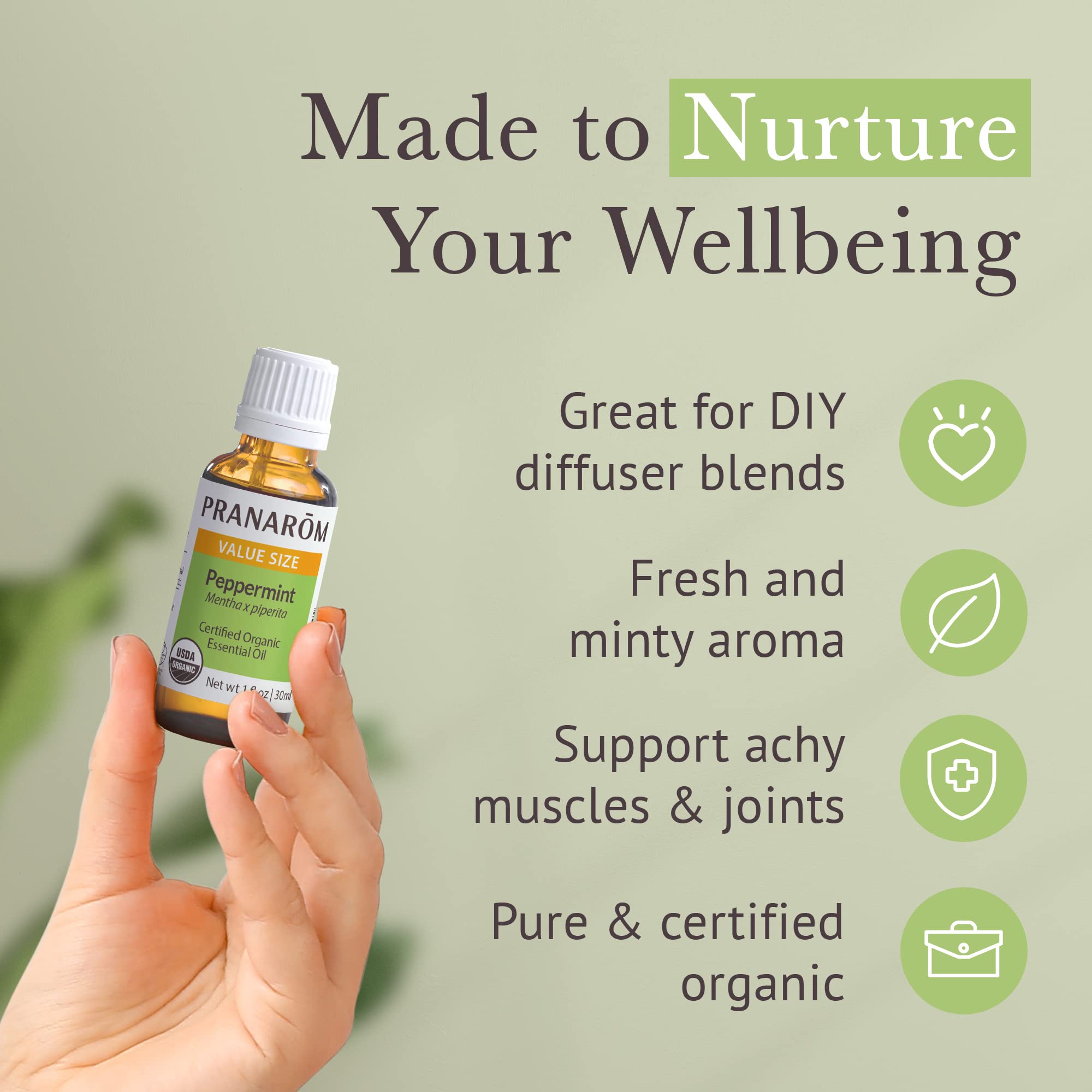 PranarC3B4m Organic Peppermint, 30Ml: Pranarom - Certified Usda And Ecocert Organic Peppermint 30Ml