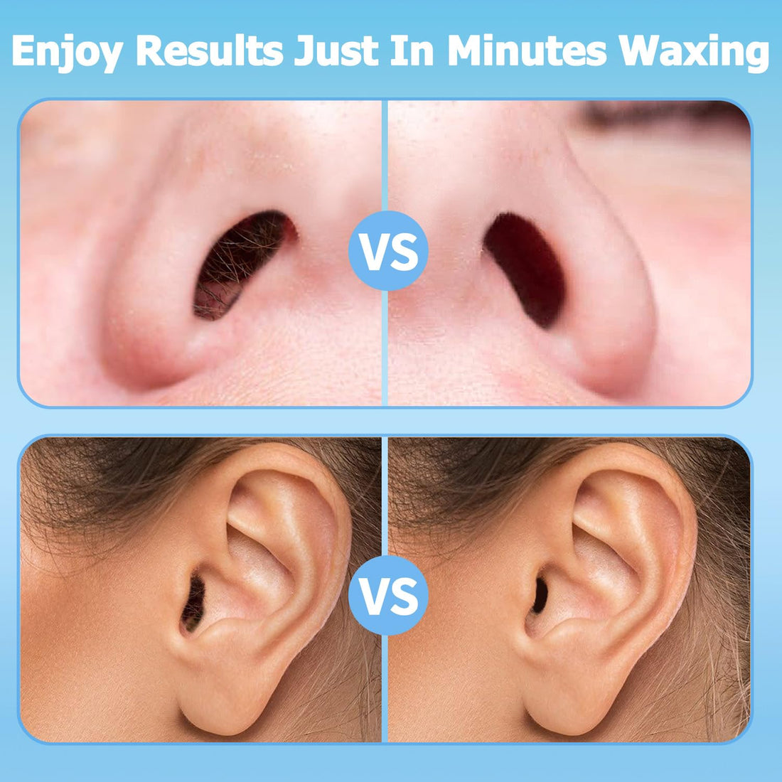 Nose Wax Kit from CoFashion - 50g Wax for Hair Removal, 20 Applicators (Up to 20 Uses), 10 Paper Cups for Nose and Ear Waxing