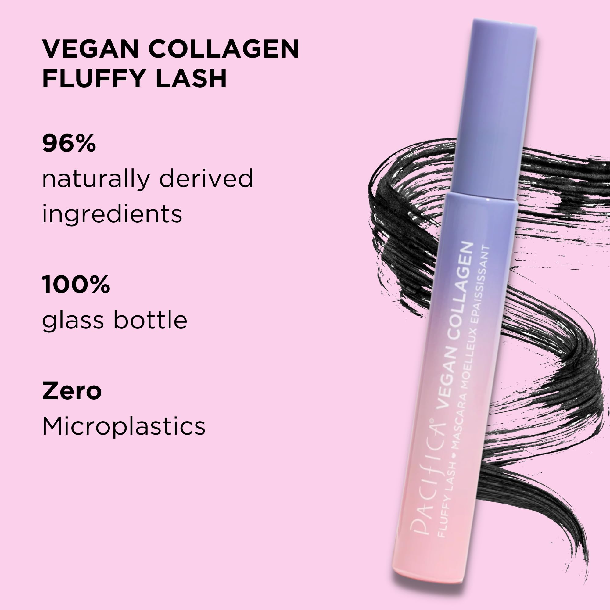 Pacifica Vegan Collagen Fluffy Lash Mascara - Black Mascara Women 0.24 oz