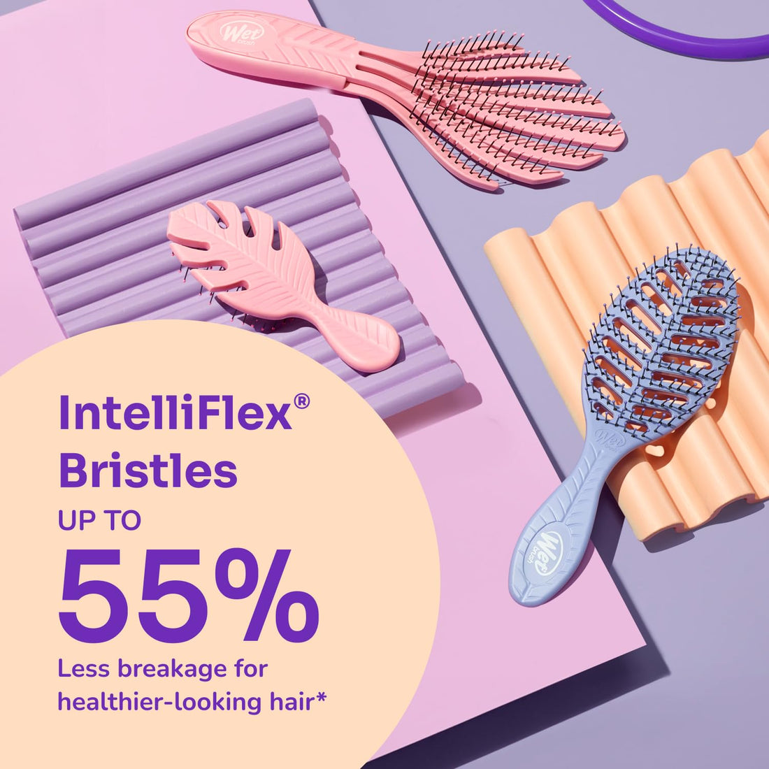 Wet Brush Go Green Palm Detangling Hair Brush Infused with Tea Tree Oil - Pain-Free Ultra-Soft Detangler Bristles Glide Through Tangles with Ease - Protects Against Split Ends For Wet & Dry Hair