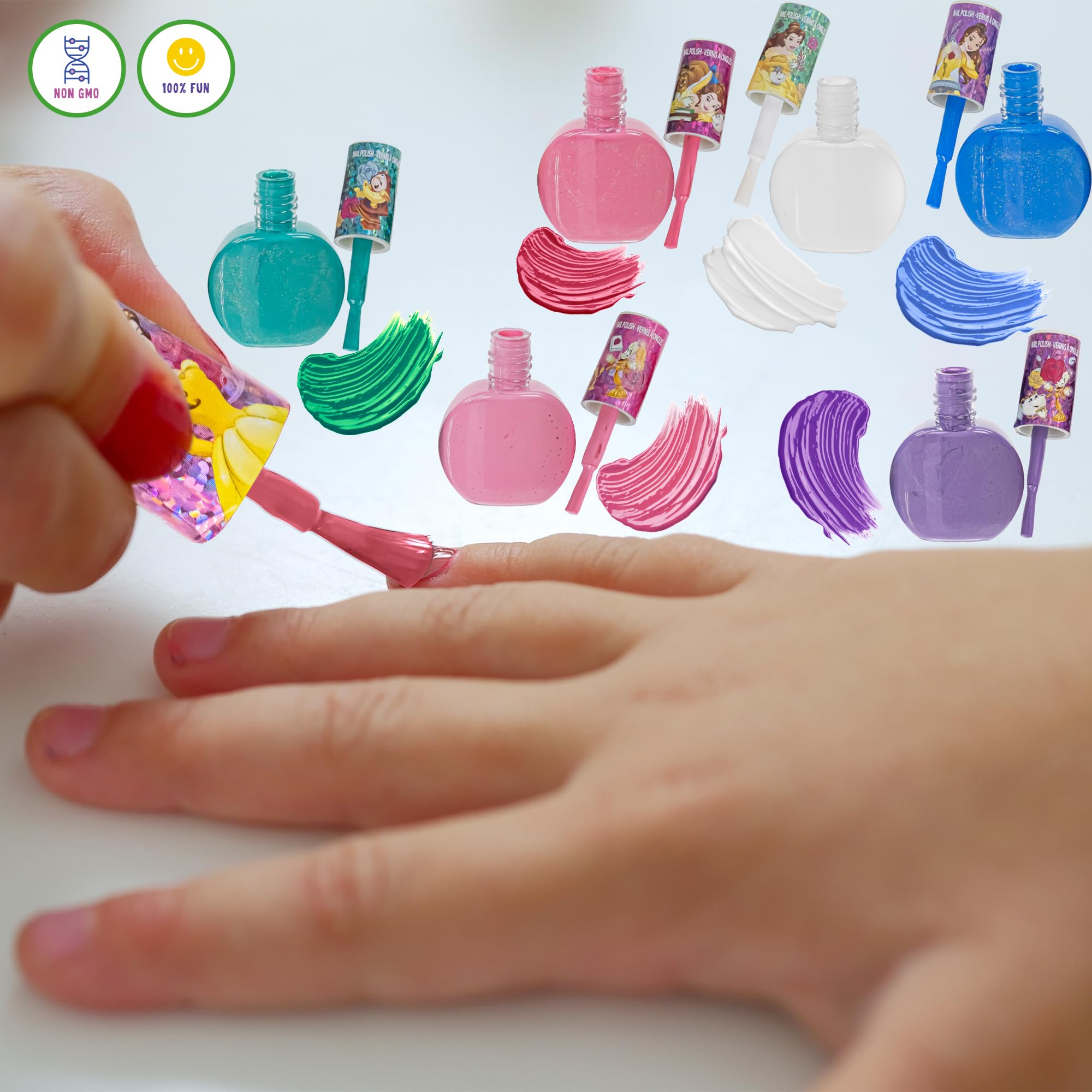 TownleyGirl Disney Princess Sparkly Peel-Off Nail Polish Pack for Girls - Set of 18 Colours