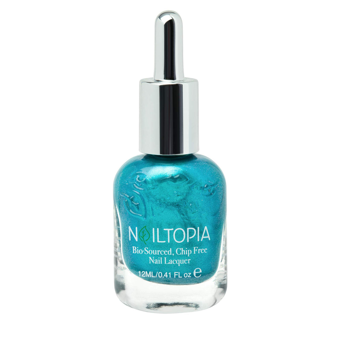 Nailtopia - Plant-Based Chip Free Nail Lacquer - Non Toxic, Bio-Sourced, Long-Lasting, Strengthening Polish - Nails On Fleek (Blue-Green) - 0.41oz