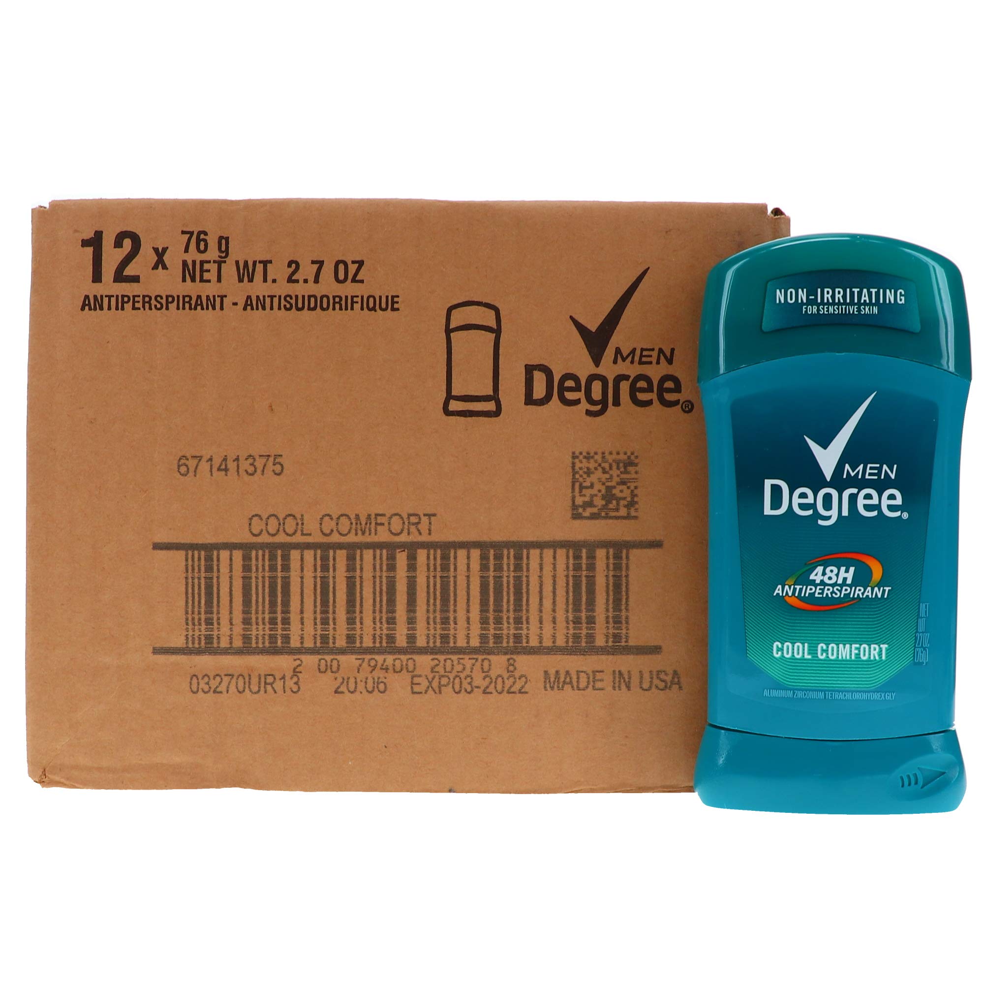 Degree Men Anti-perspirant, Cool Comfort 2.7 Oz (Pack of 12)
