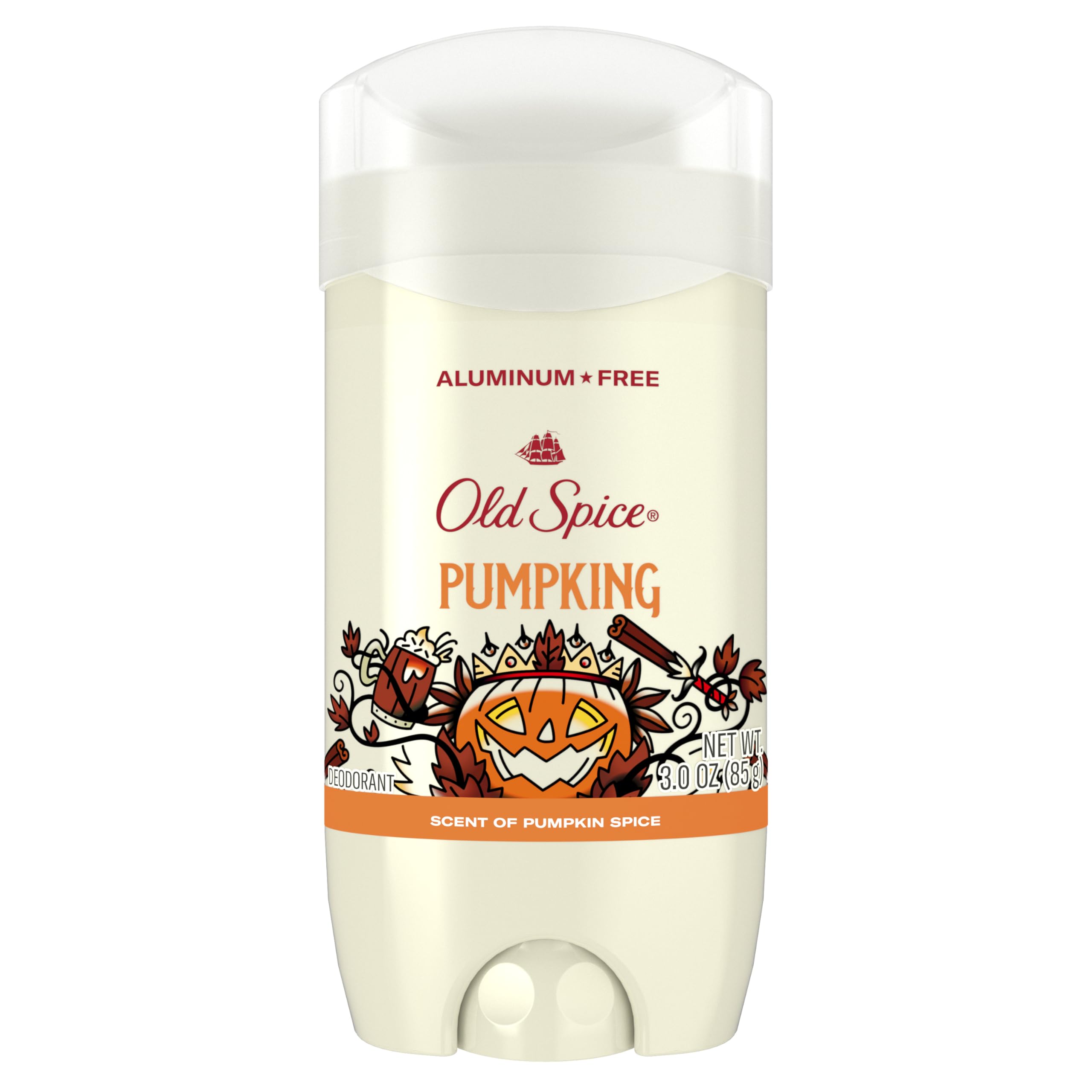 Old Spice Aluminum Free Deodorant for Men, Holidudes Limited Edition, 24/7 Holiday Freshness, Odor Protection, Stocking Stuffer, PumpKing Pumpkin Spice Scent, 3.0 oz