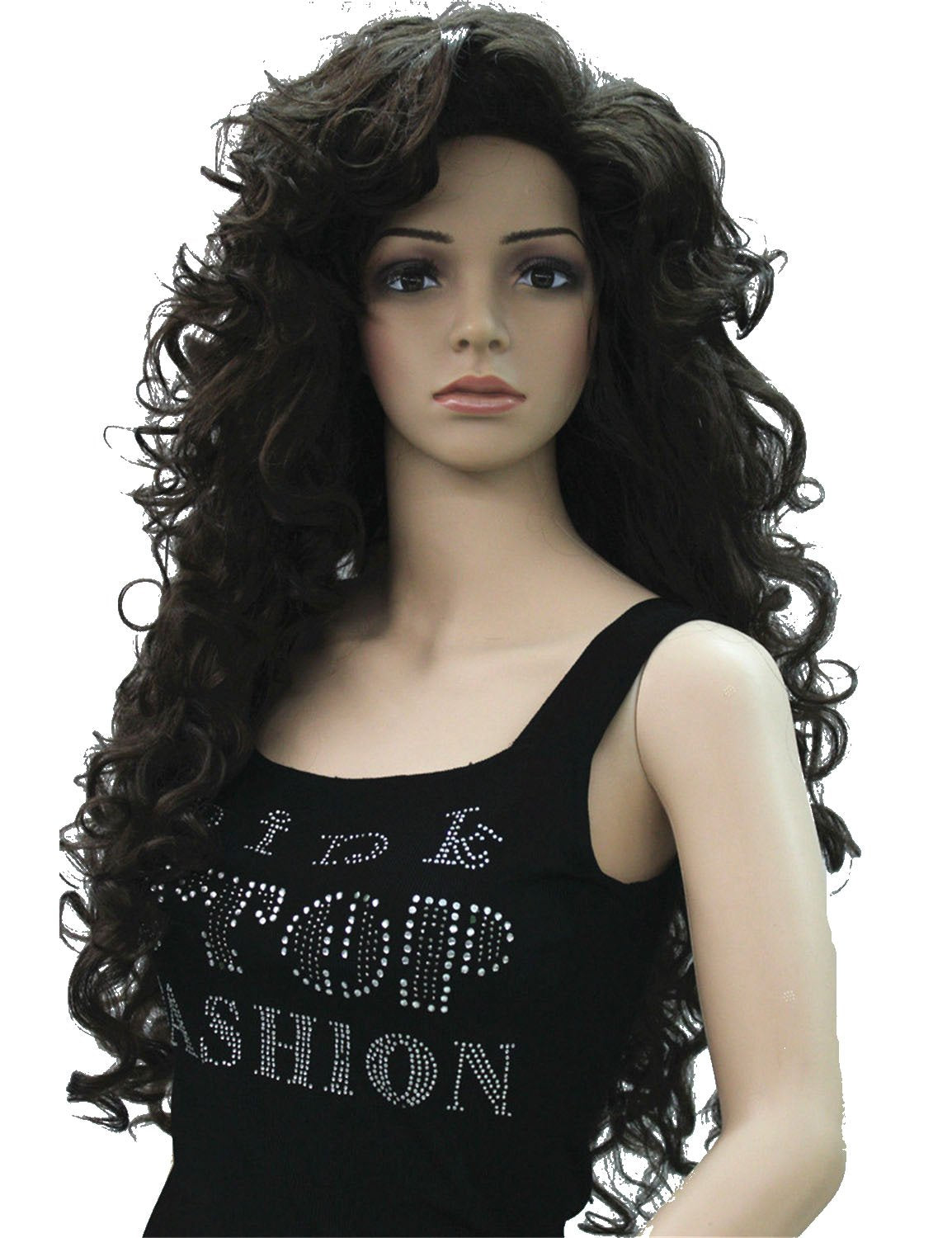 #6 Brown: Lydell Women'S Wig Black/Red-Brown Long Curly Hairstyles Hair Synthetic Full Wigs #6 Brown