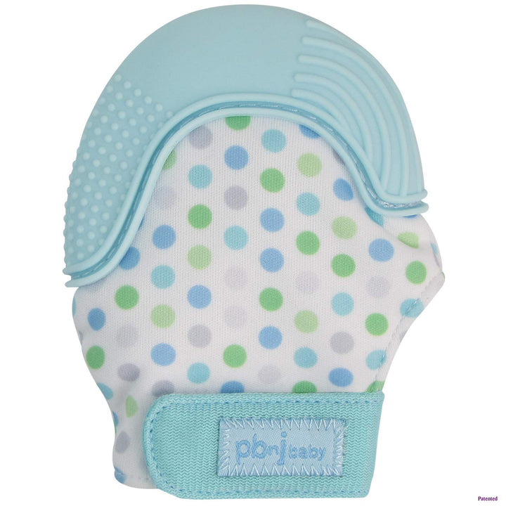 PBnJ baby Silicone Infant Teething Mitten Teether Glove Mitt Toy - Pink Dot 2pk