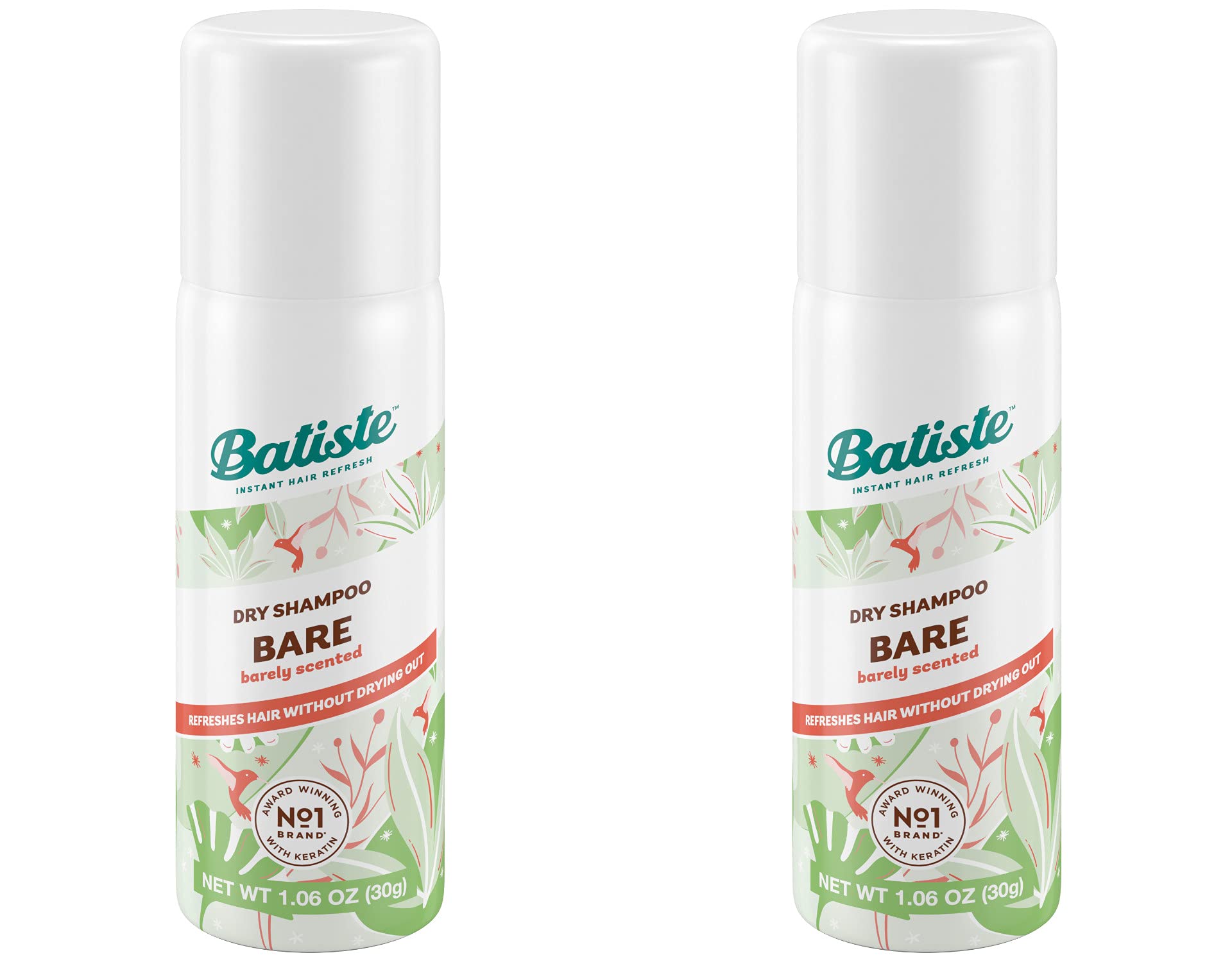 Batiste Dry Shampoo, Bare, Mini Travel Size 1.6 oz (Pack of 2)