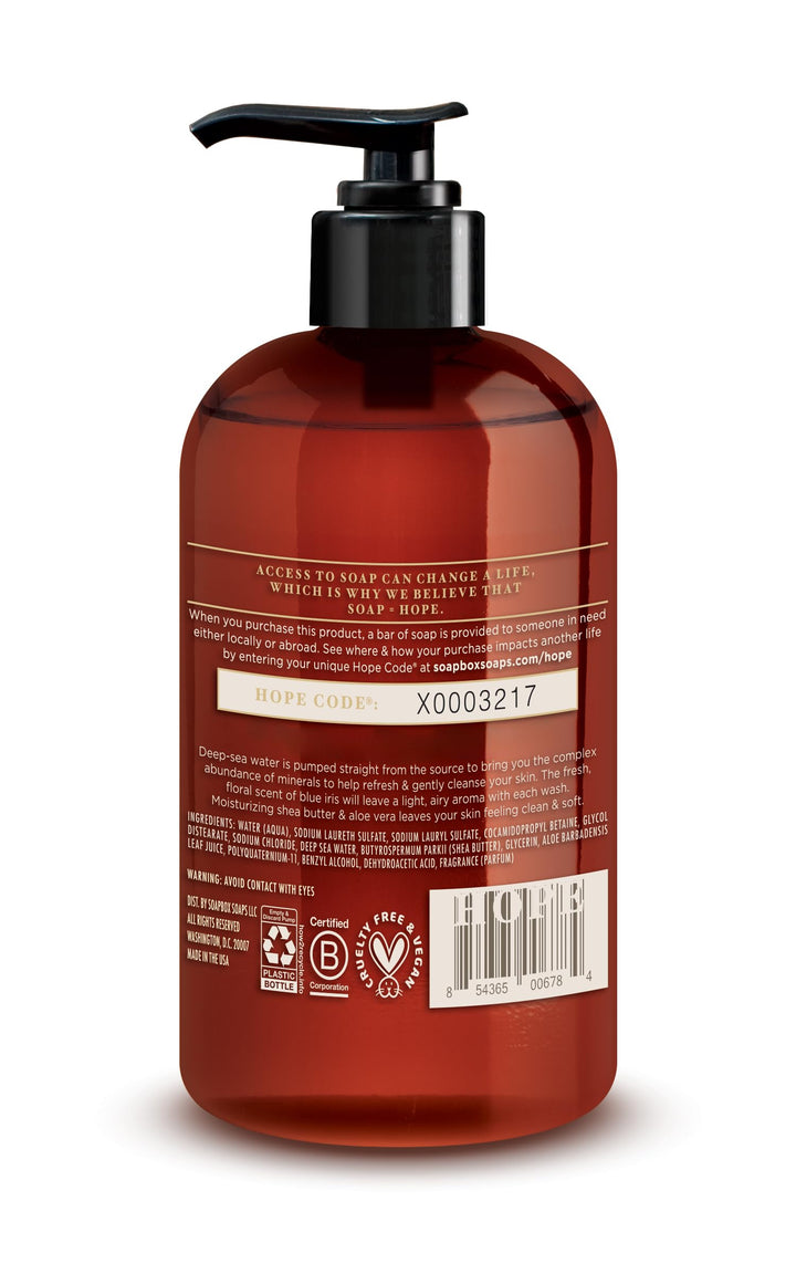 SoapBox Soaps Hand Soap, Sea Minerals & Blue Iris, 3 Count