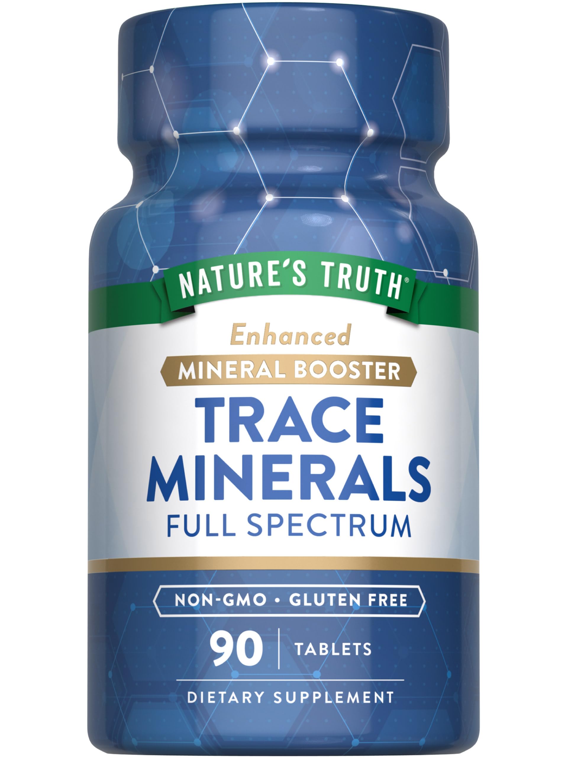 Nature's Truth Trace Minerals Supplement | 90 Tablets | Enhanced Mineral Booster | Non-GMO & Gluten Free Supplement