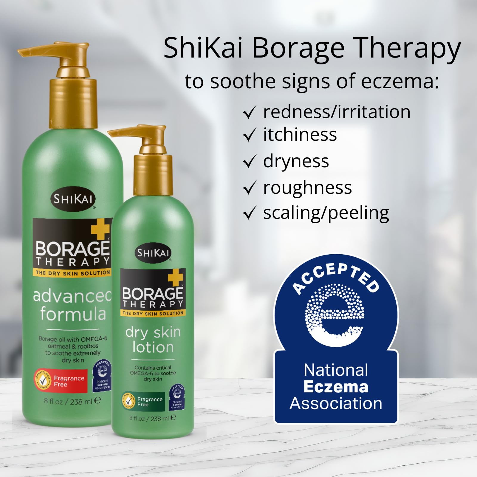 Shikai Borage Therapy Dry Skin Lotion Original Unscented - 16 Oz, Pack of 2