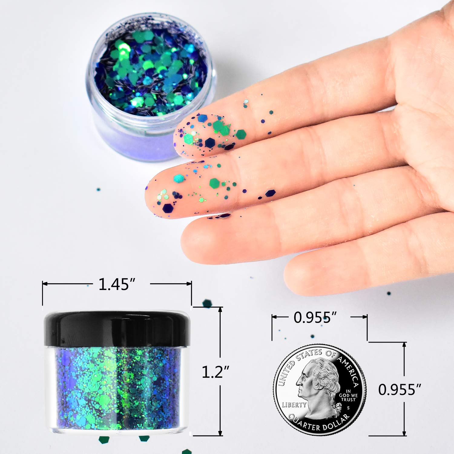 Body Glitter Wenida 9 Colors 190g Holographic Iridescent Cosmetic Festival Makeup Chunky Powder for Nail Hair Eye Face