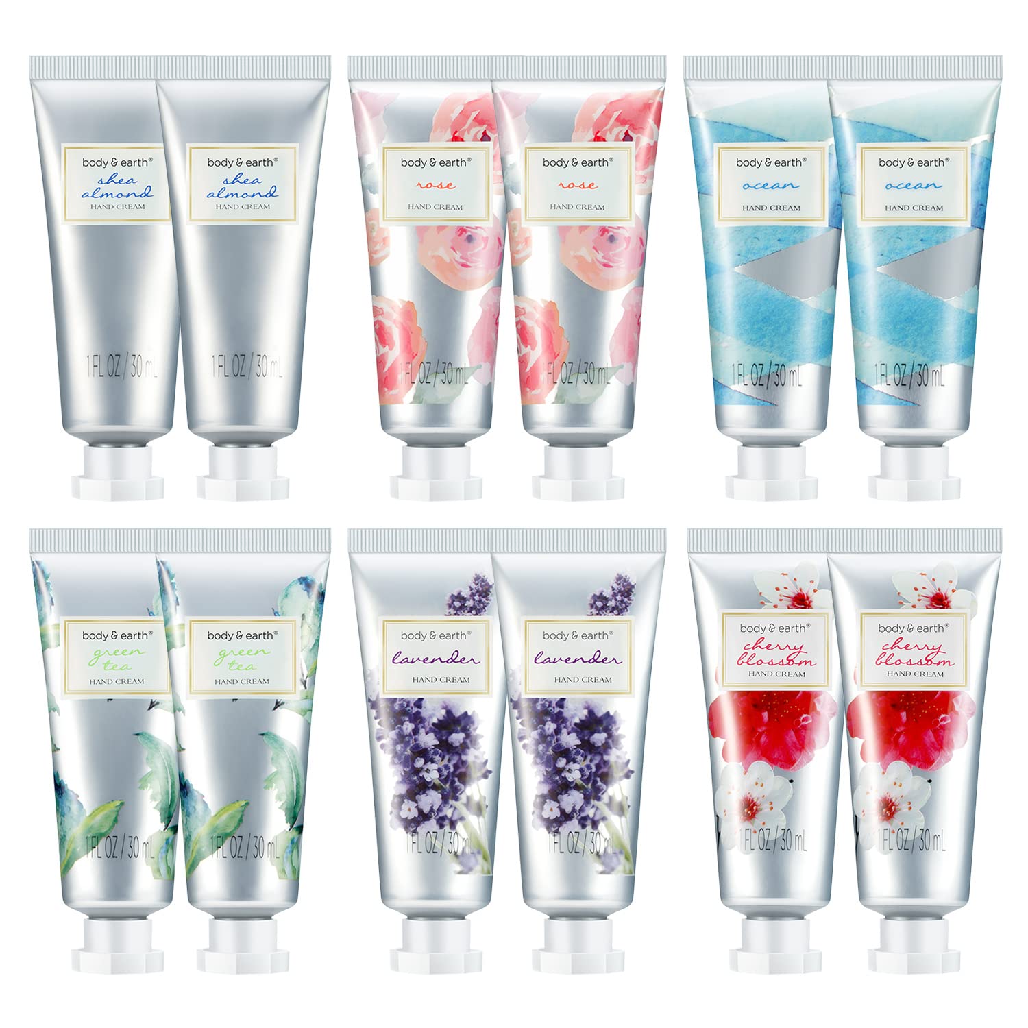 Hand Cream Gift Set, BODY & EARTH Hand Lotion for Dry Hands, Moisturizing with Shea Butter, 12pc Travel-size, Best Gifts Idea for Women