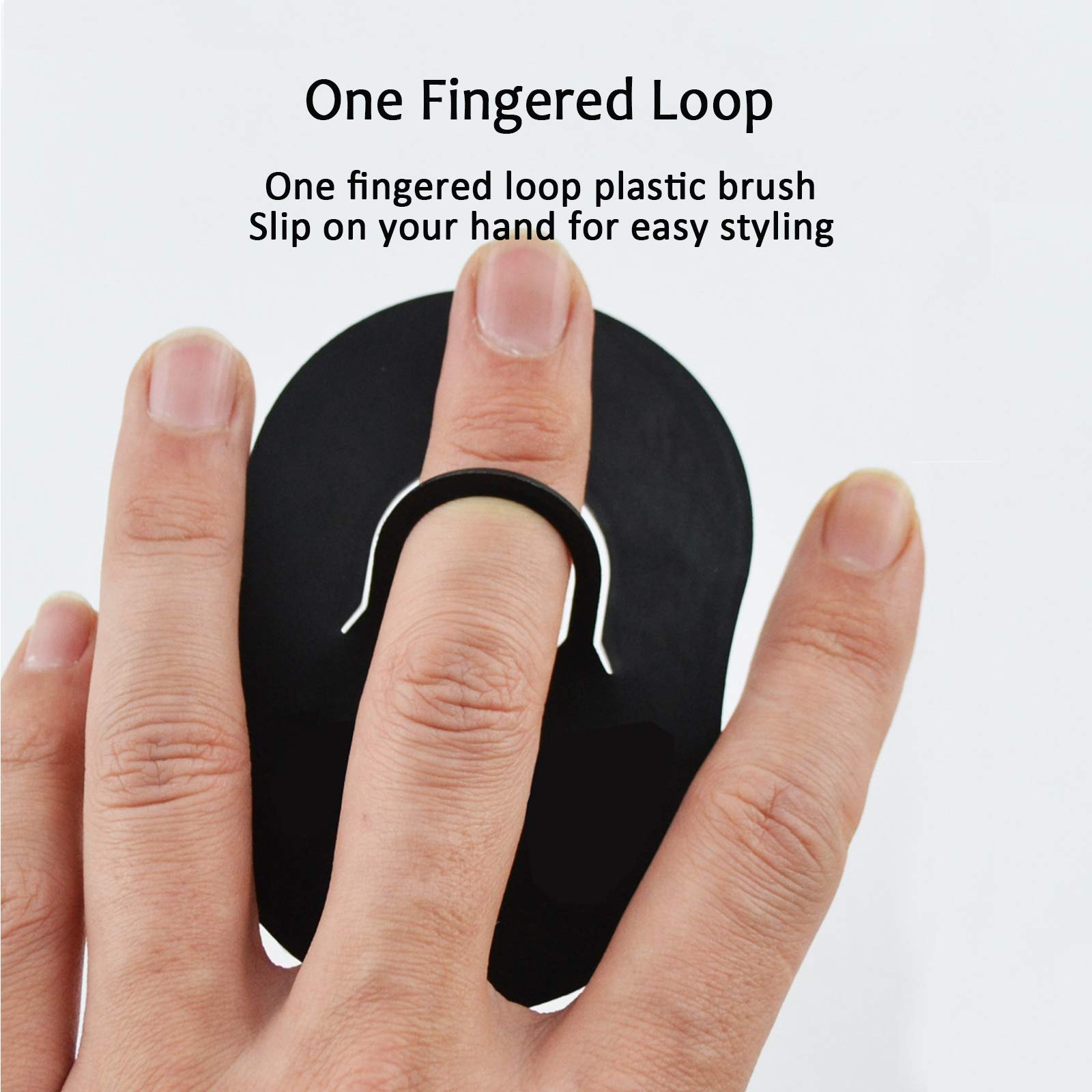 Pocket Scalp Massager Brush for Men's Short Hair - Portable Soft Palm Hair Brush and Shampoo Combs, Set of 6, Black