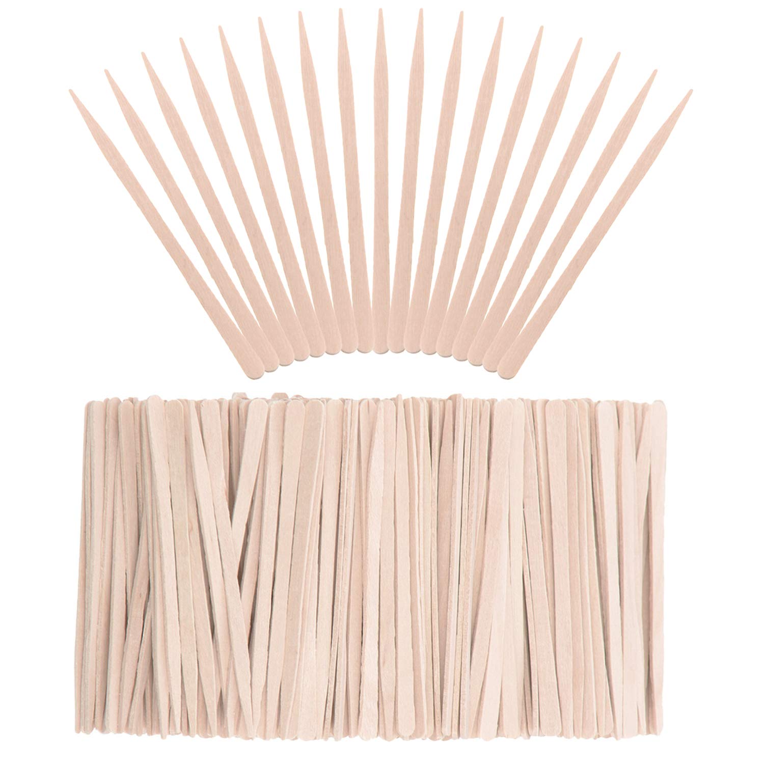 Whale 400 Pieces Small Wax Sticks Wood Spatulas Applicator Wood Craft Sticks for Hair Eyebrow Removal, 3.5 x 0.2 inches