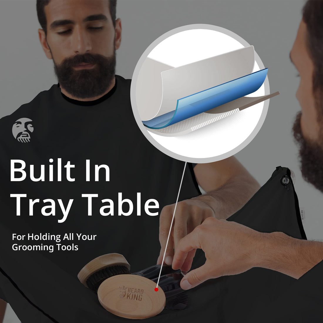 BEARD KING Hair Clippings and Beard Catcher Bib (Black)