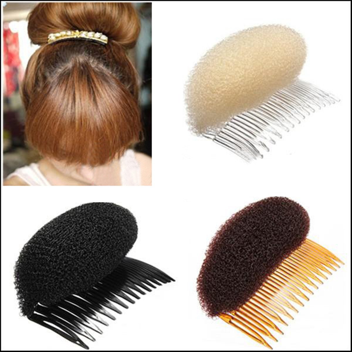 Beige : AnHua 1PC Charming BUMP IT UP Volume Inserts Do Beehive hair styler Tool Hair Comb Hot