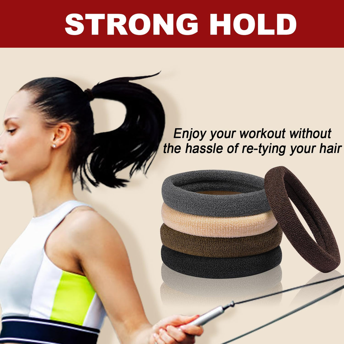 IKOCO 150PCS Hair Ties No Damage for Women, Ouchless Cotton Hair Ties for Thick Hair, Multicolor