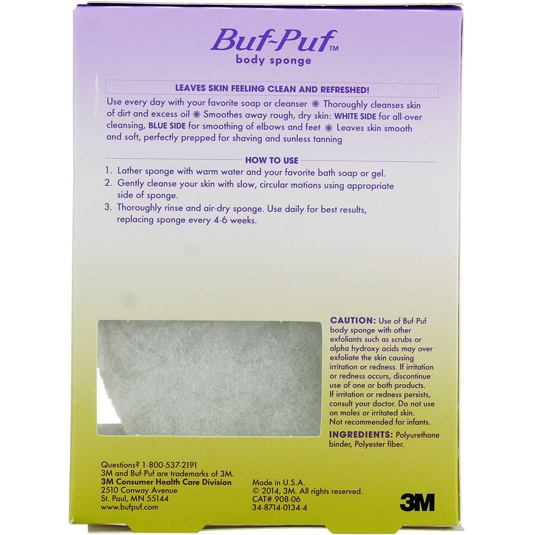 Buf Puf Double Sided Body Sponge (Quantity of 5)
